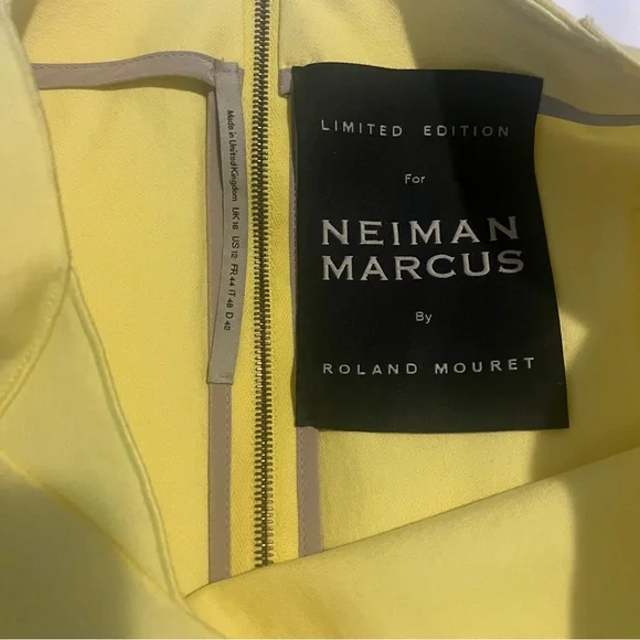 Roland Mouret Yellow Dress 12 - Picture 2 of 6